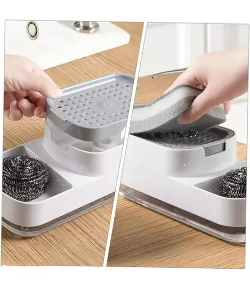 Spokane Plastic Dishwashing Soap Dispenser with Sponge Holder