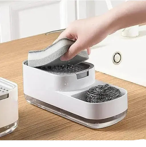 Spokane Plastic Dishwashing Soap Dispenser with Sponge Holder